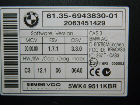 Calculator confort BMW Seria 3 E92/E93 2006-2011 6135-6943830-01