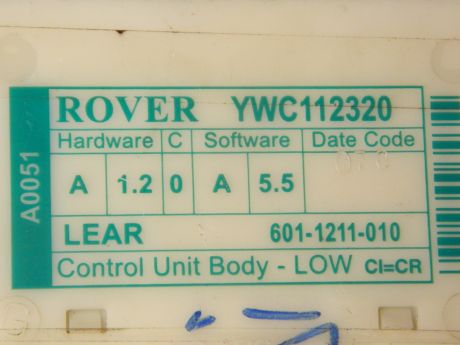 Calculator confort Rover 75 1998-2005 YWC112320