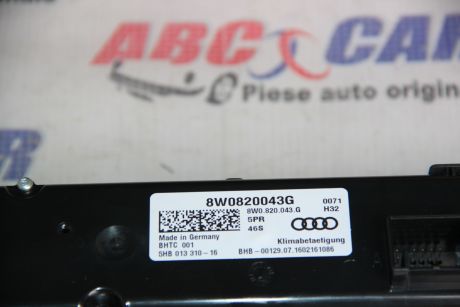 Panou climatronic Audi A5 (F5) 2016-prezent 8W0820043G