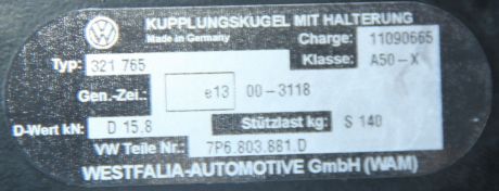 Carlig remorcare electric VW Touareg (7P) 2010-2018 7P6803881D