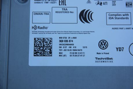 Magazie CD-uri VW Passat B8 2015-In prezent 3Q0035874