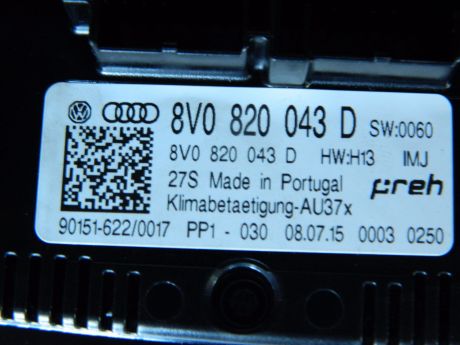Panou comanda clima Audi A3 8V 2012-2020 8V0820043D