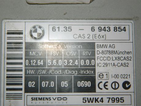 Modul CAS BMW Seria 5 E0/E61 2005-2010 3.0 Diesel 6135-6943854