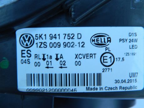 Far dreapta Bi-Xenon Led VW Golf 6 2009-2013 5K1941752D